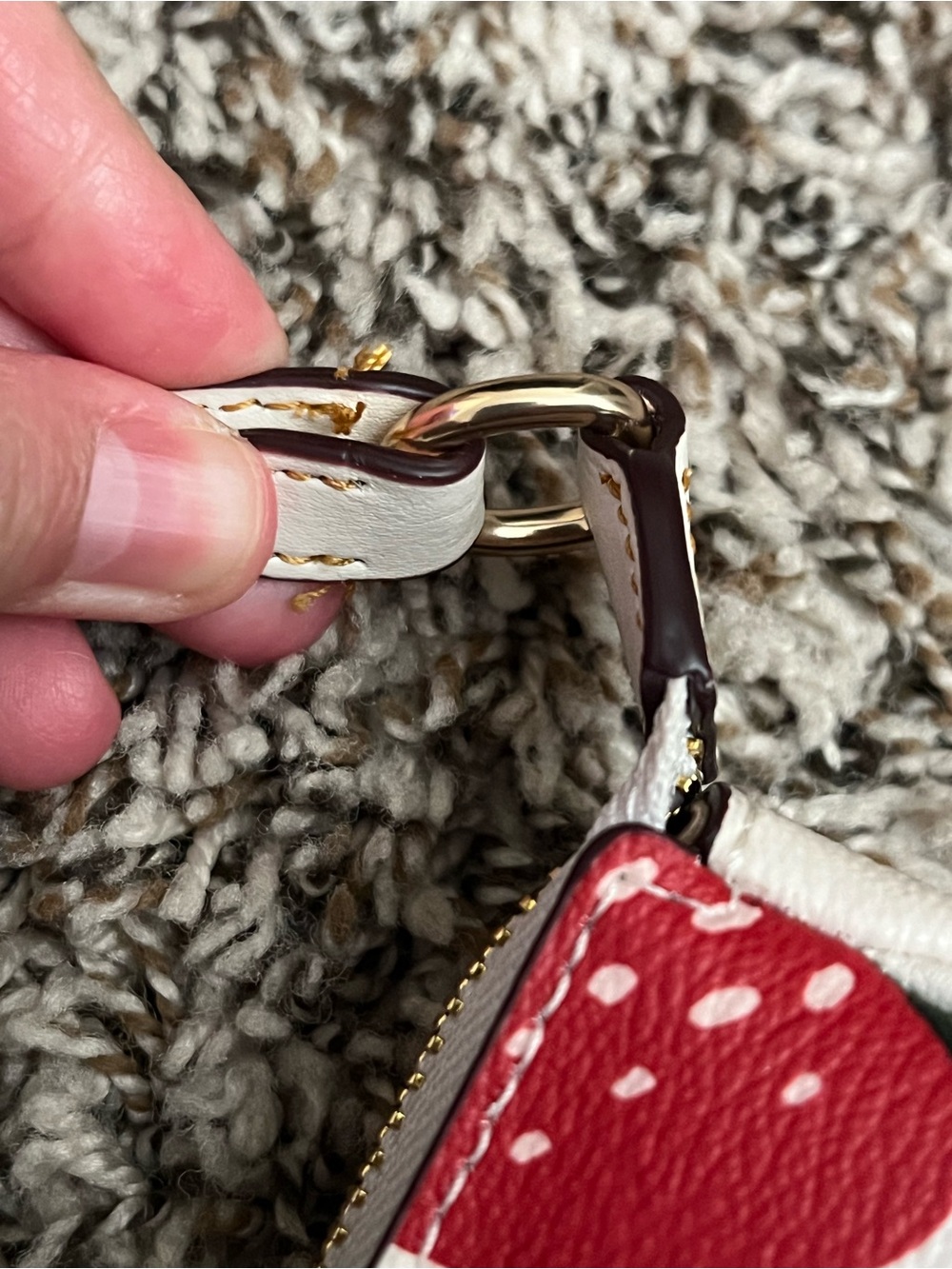 Coach Bag with Red Strawberry Print - Picture 4 of 7